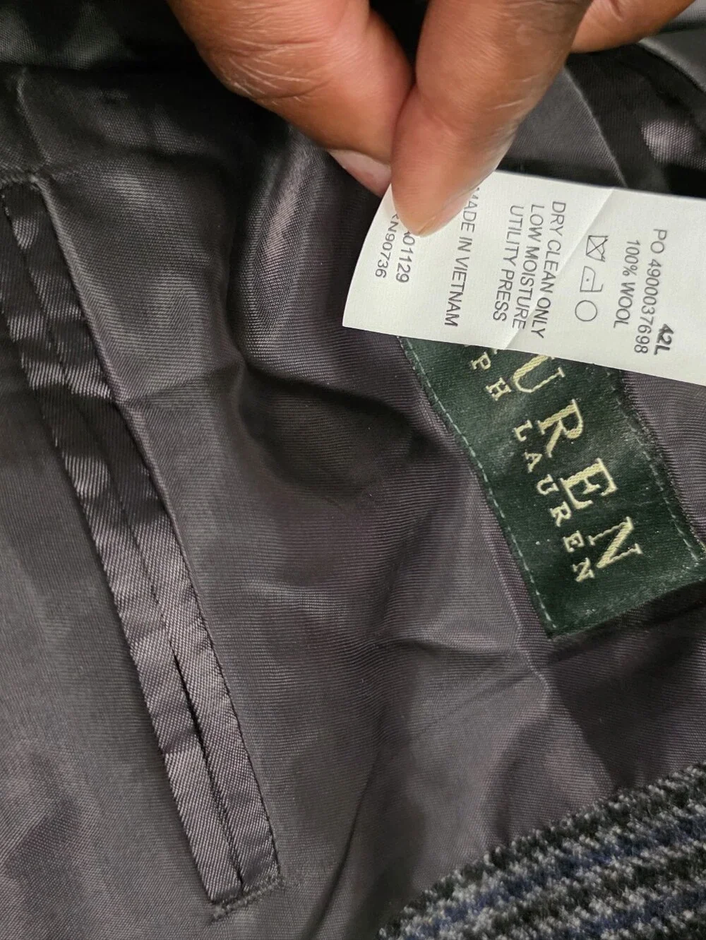 Lauren Ralph Lauren Men's Jacket Blazer Sz 42L 100% Wool 90736 Vietnam
